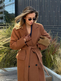 Жіноче подовжене двобортне пальто WOGUE, Гірчиця Milirud (mil574) модель mil574-grchicq Фото