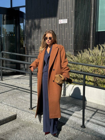 Жіноче подовжене двобортне пальто WOGUE, Гірчиця Milirud (mil574) модель mil574-grchicq Фото