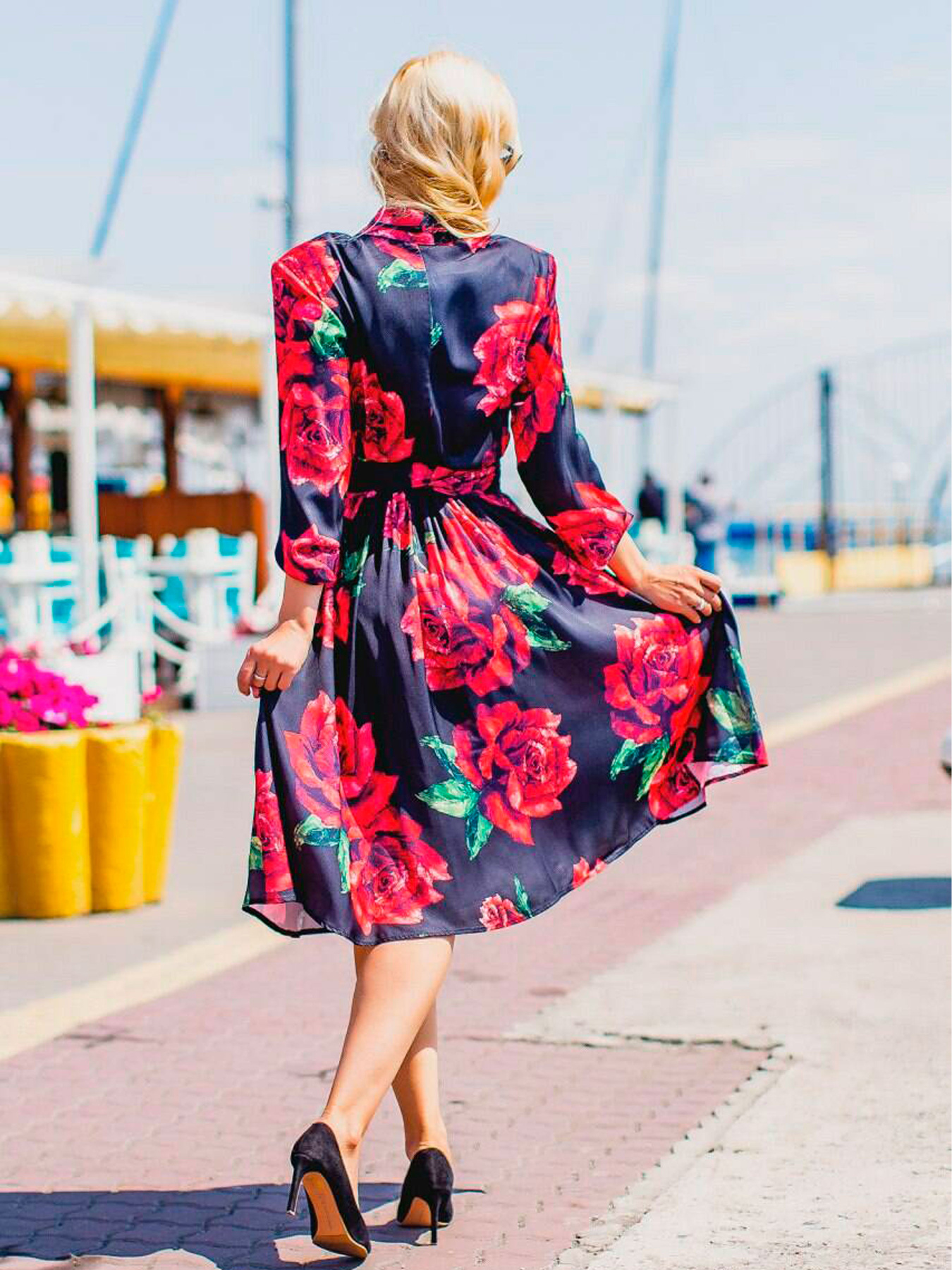 Платье миди Milirud модель mil302-chornij Платье миди Milirud модель mil302-chornij Фото