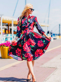 Платье миди Milirud модель mil302-chornij Платье миди Milirud модель mil302-chornij Фото