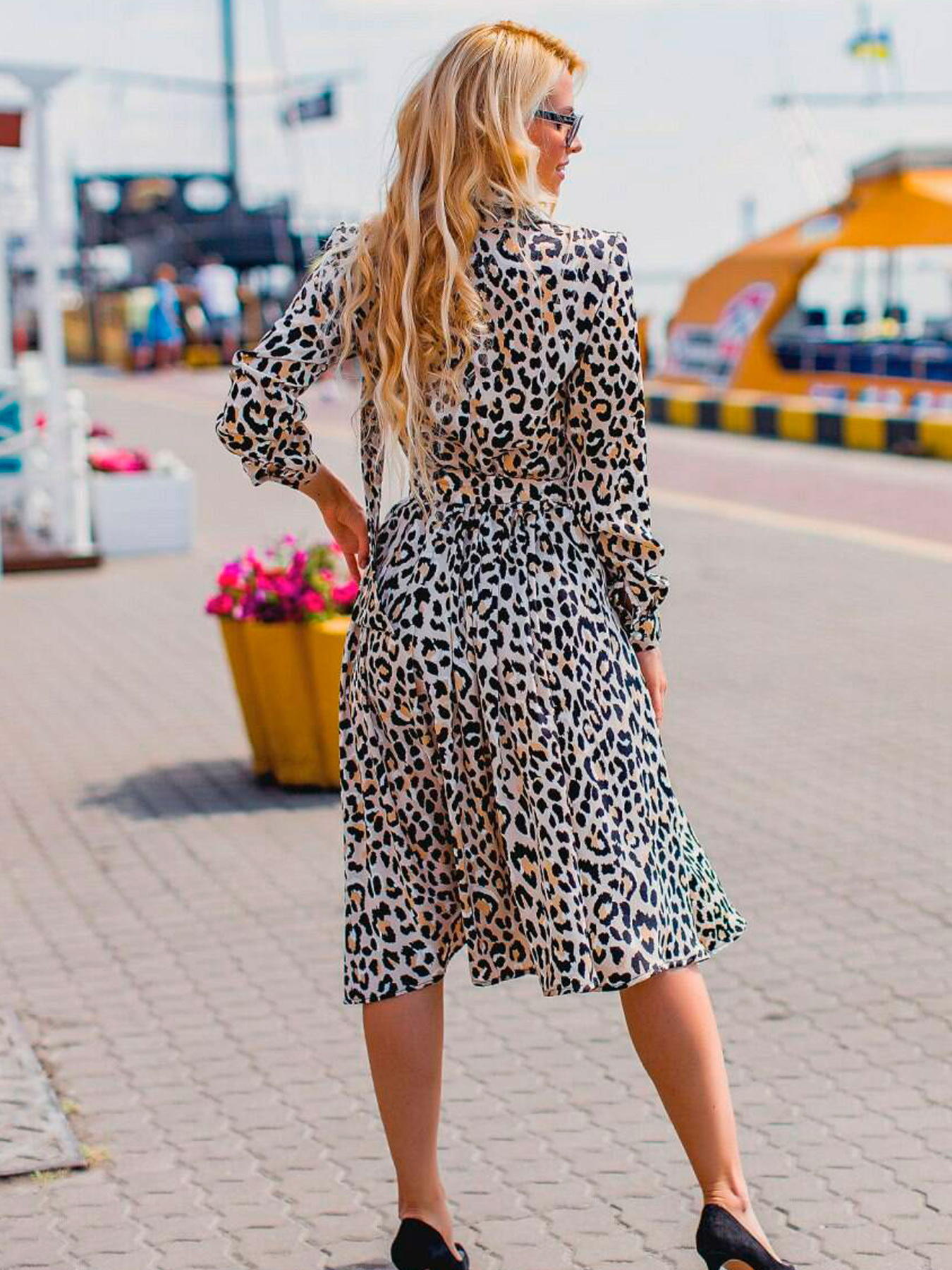 Сукня міді Milirud модель mil302-leopard Сукня міді Milirud модель mil302-leopard Фото