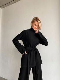 Повседневный костюм Milirud модель mil473-chornij Повседневный костюм Milirud модель mil473-chornij Фото