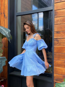 Платье мини Milirud модель mil499-blakitnij Платье мини Milirud модель mil499-blakitnij Фото