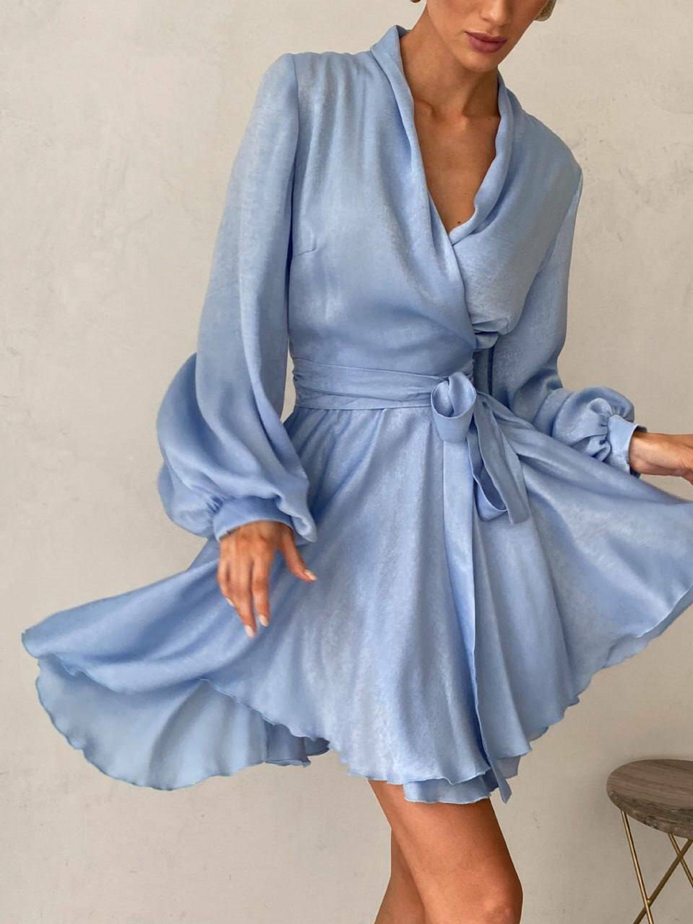 Платье мини Milirud модель mil372-blakitnij Фото