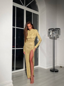 Платье макси Milirud модель mil477-zoloto-sinj Фото