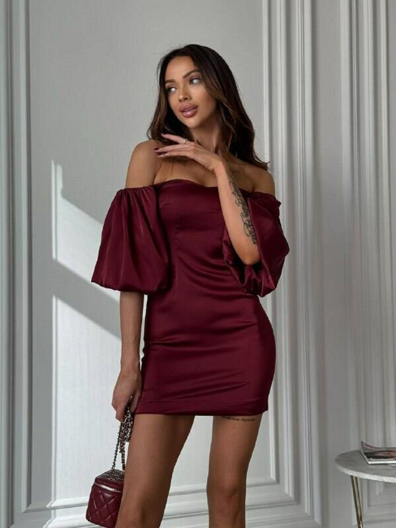 Сукня міні Milirud модель mil408-marsala Сукня міні Milirud модель mil408-marsala Фото