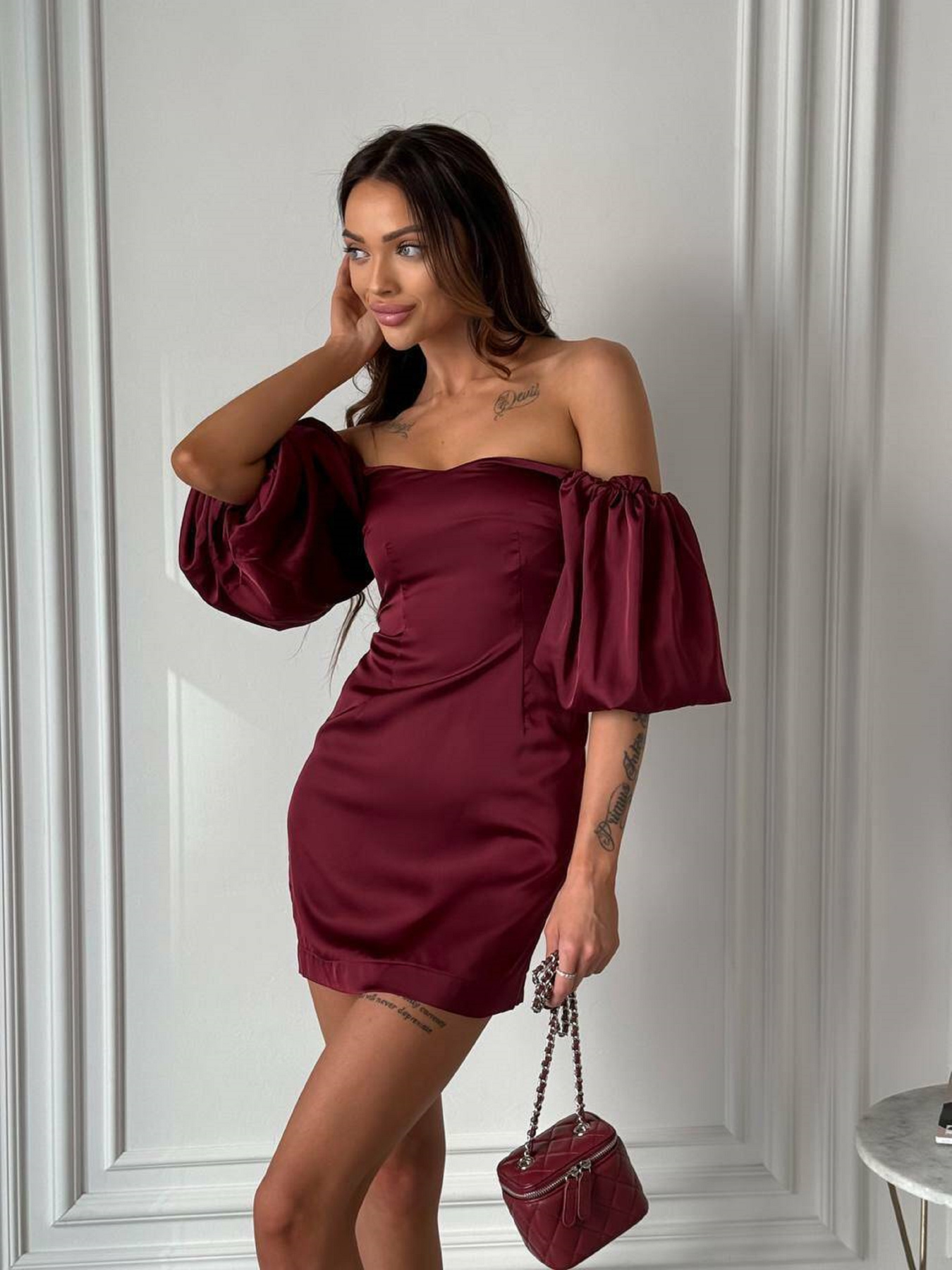 Сукня міні Milirud модель mil408-marsala Сукня міні Milirud модель mil408-marsala Фото