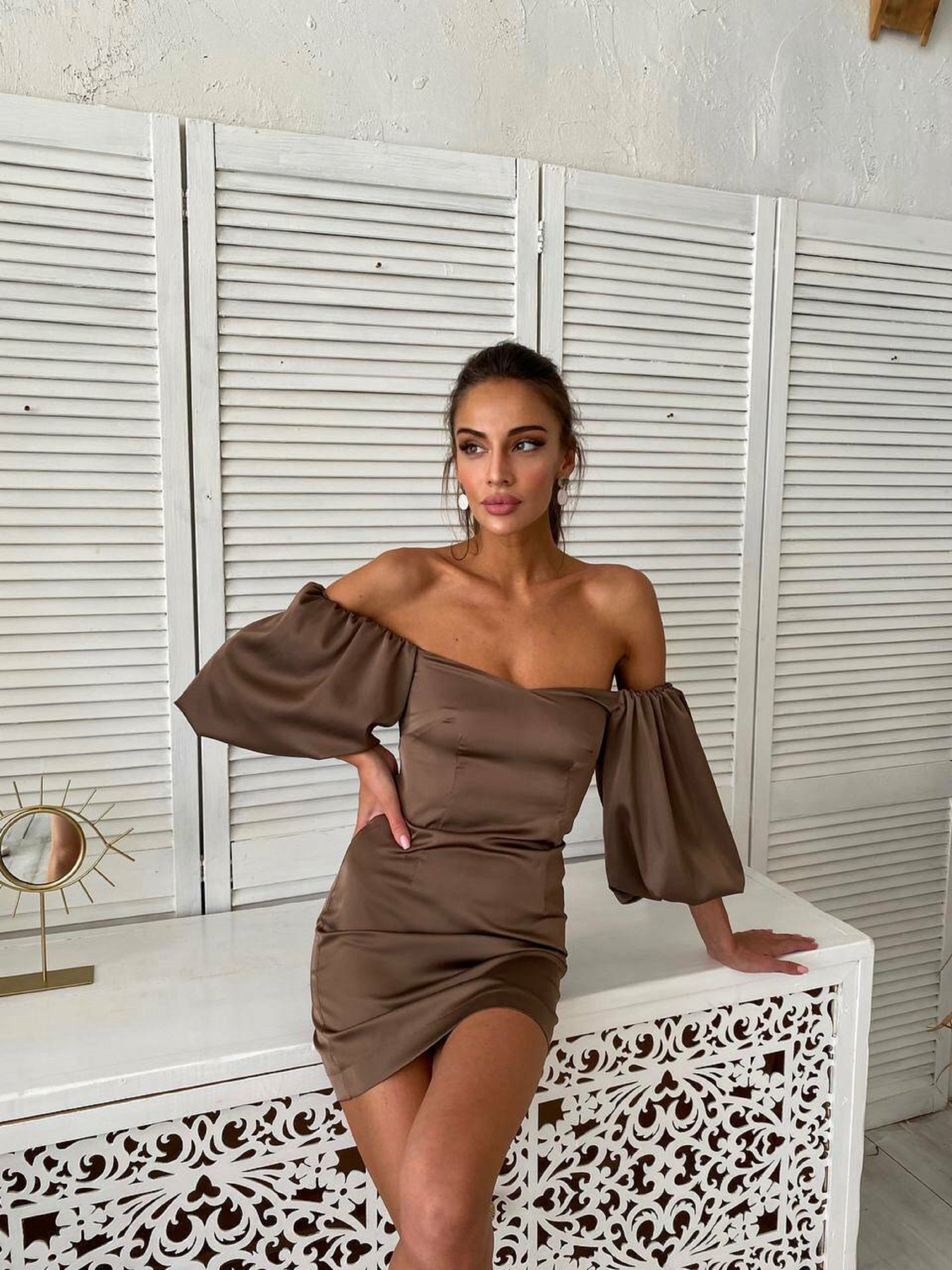 Платье мини Milirud модель mil408-kapuchino Фото