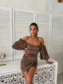 Платье мини Milirud модель mil408-kapuchino Платье мини Milirud модель mil408-kapuchino Фото