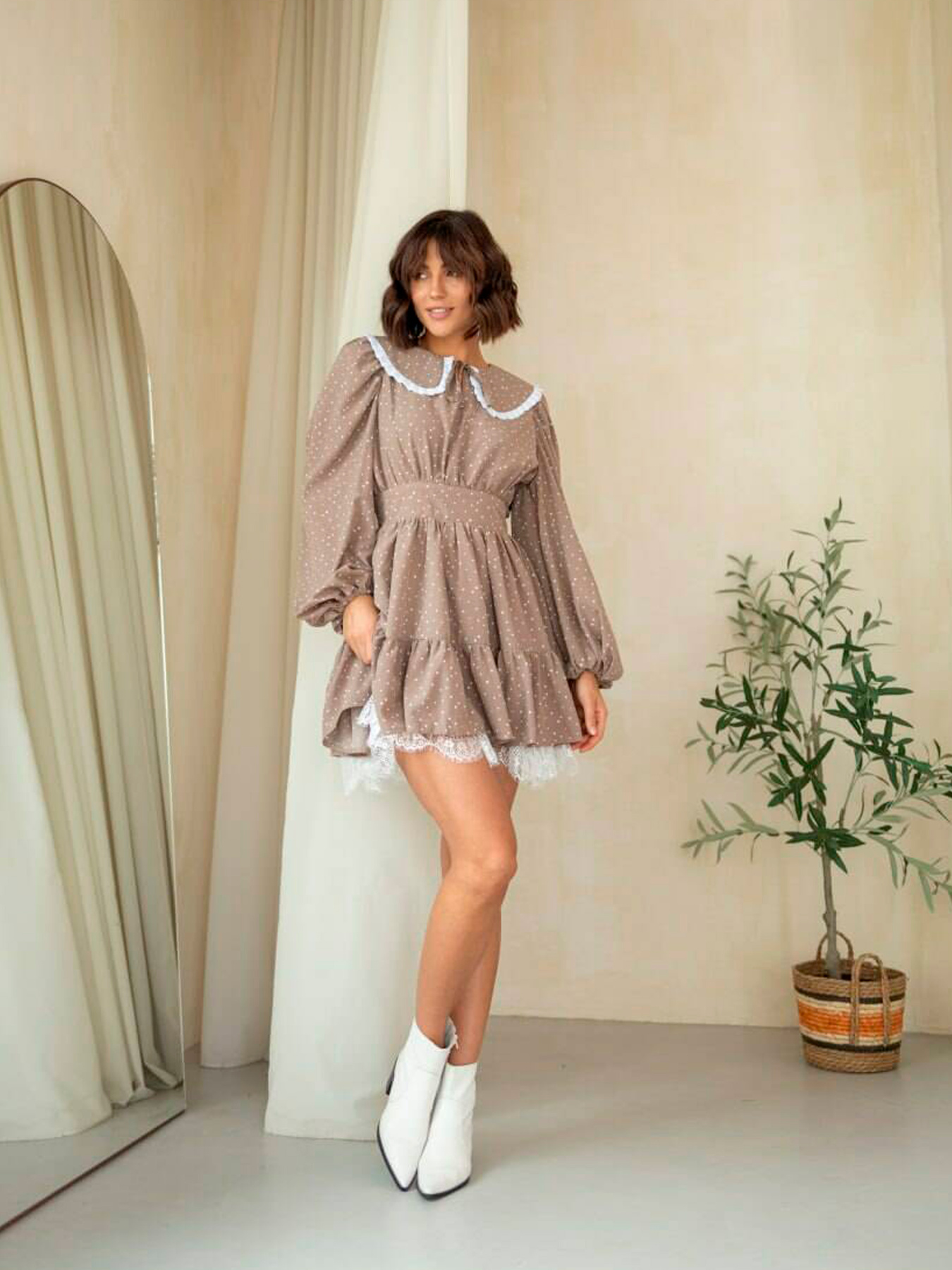 Платье мини Milirud модель mil434-bezhevj Фото