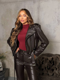 Куртка кожаная Milirud модель mil539-temnij-shokolad Фото