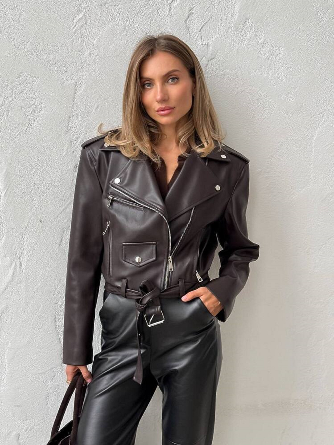 Куртка кожаная Milirud модель mil539-temnij-shokolad Фото