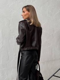 Куртка кожаная Milirud модель mil539-temnij-shokolad Фото