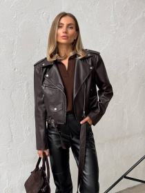 Шкіряна куртка Milirud модель mil539-temnij-shokolad Фото