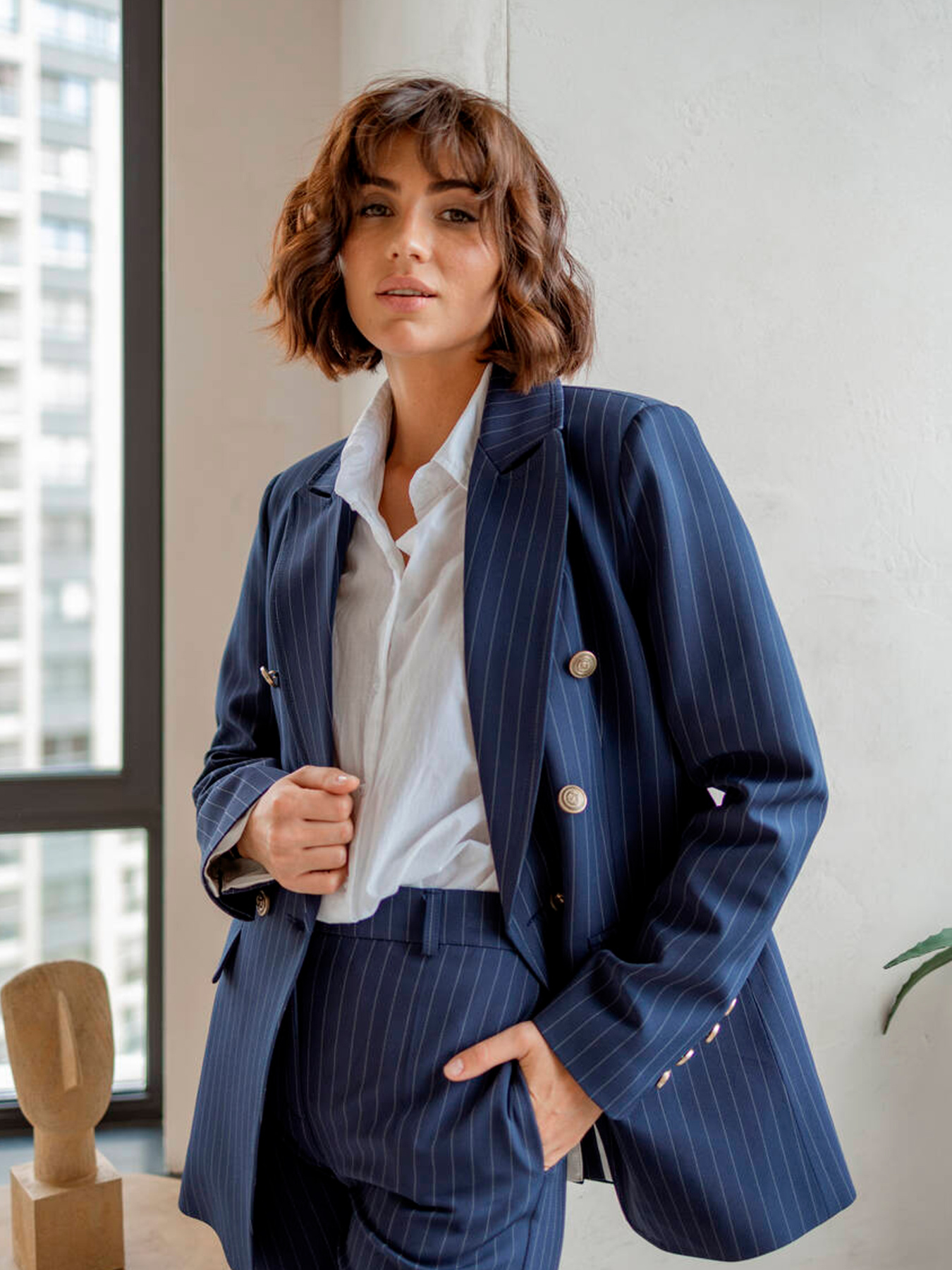 Деловой костюм Milirud (піджак + брюки) модель mil524-sinj Фото