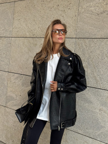 Куртка кожаная Milirud модель mil535-chornij-reptilq Фото