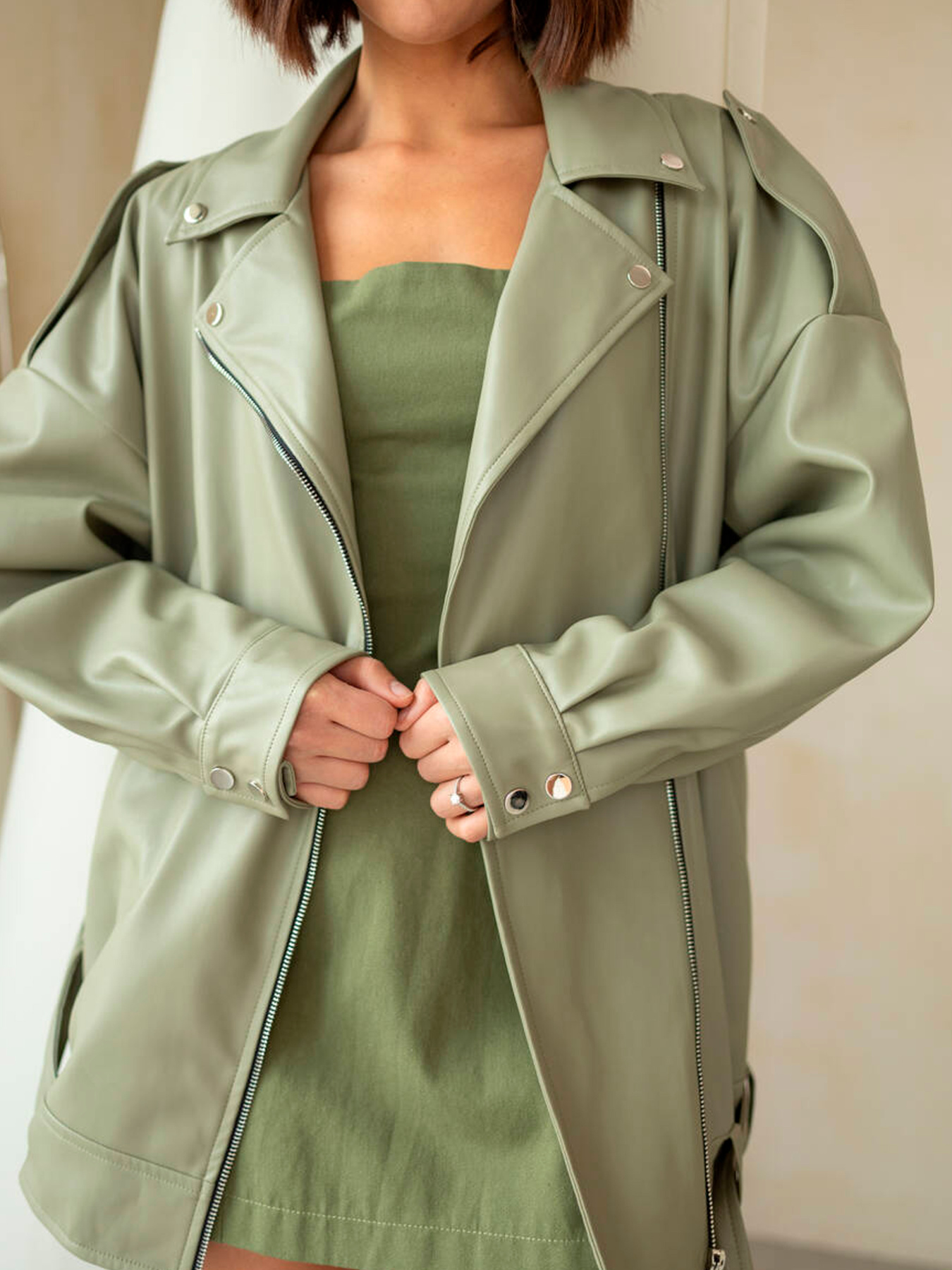 Куртка кожаная Milirud модель mil535-olivkovij Фото