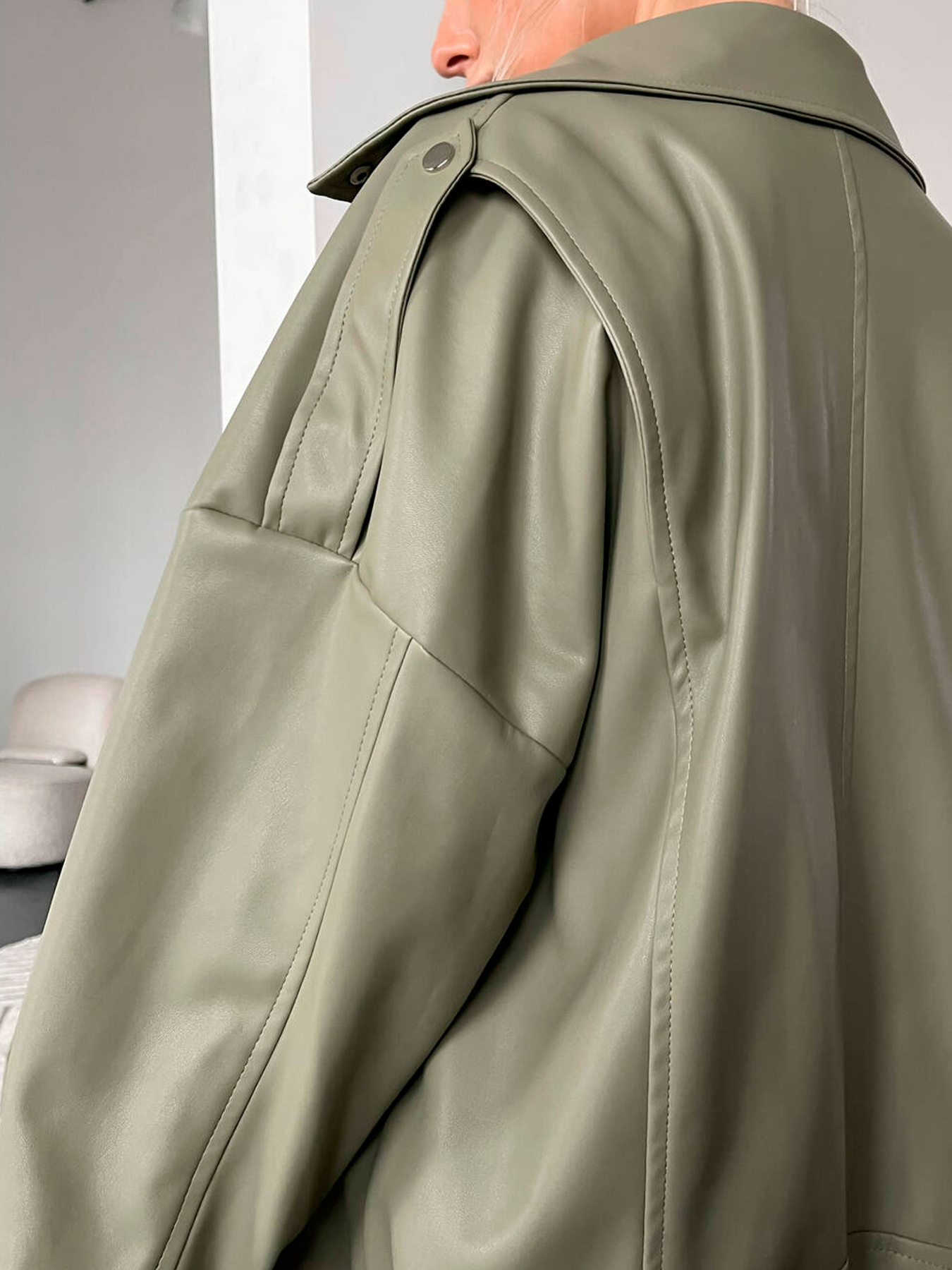 Куртка кожаная Milirud модель mil535-olivkovij Куртка кожаная Milirud модель mil535-olivkovij Фото