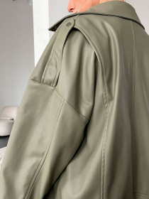 Куртка кожаная Milirud модель mil535-olivkovij Куртка кожаная Milirud модель mil535-olivkovij Фото