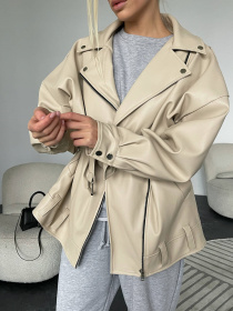 Куртка кожаная Milirud модель mil535-bezhevij Фото