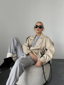 Куртка кожаная Milirud модель mil535-bezhevij Фото