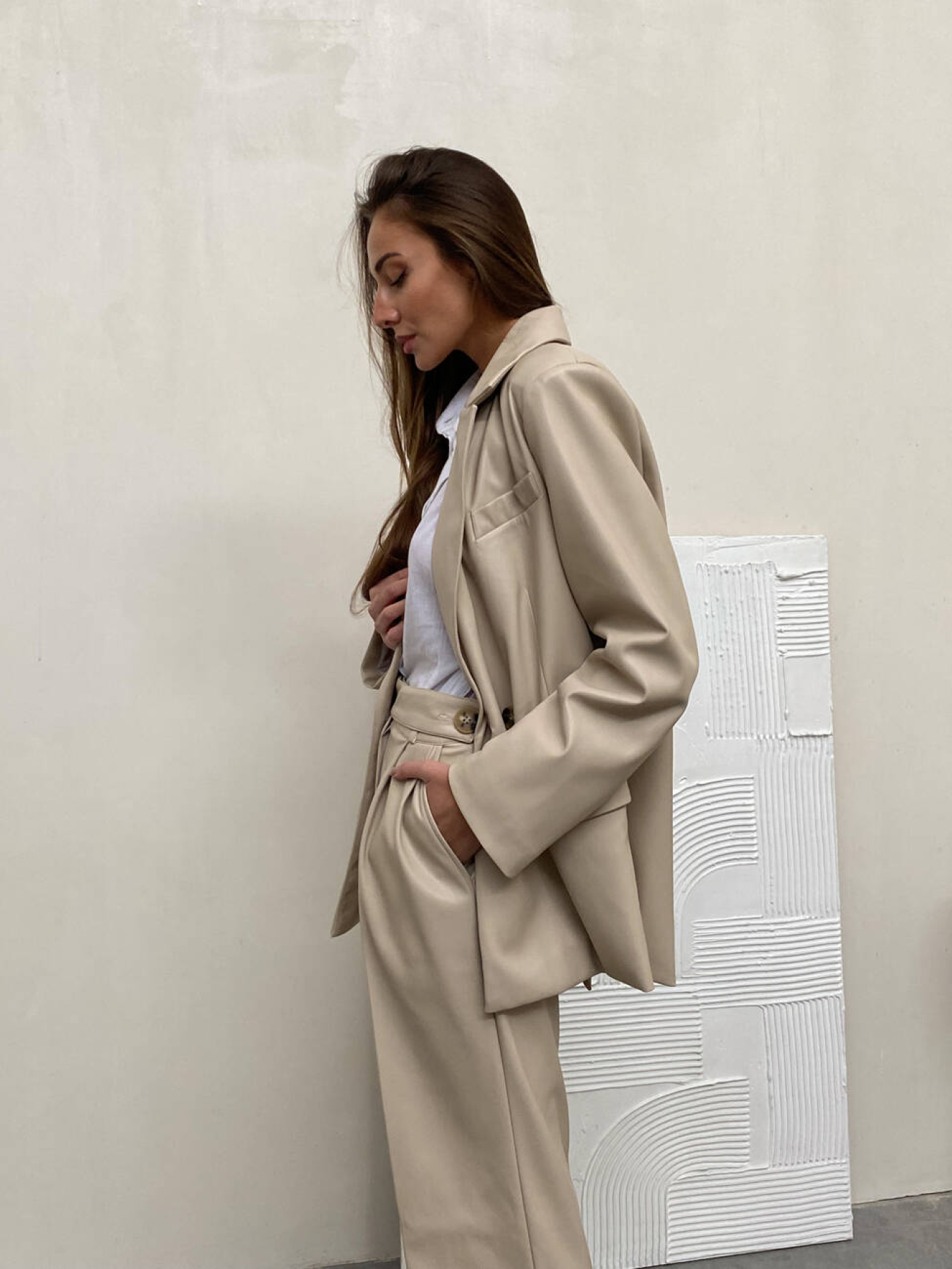 Деловой костюм Milirud модель mil484-bezhevij Фото