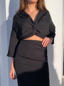 Костюм Milirud (топ + спідниця) модель mil475-chornij Фото