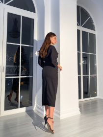 Повседневный костюм Milirud модель mil475-chornij Повседневный костюм Milirud модель mil475-chornij Фото