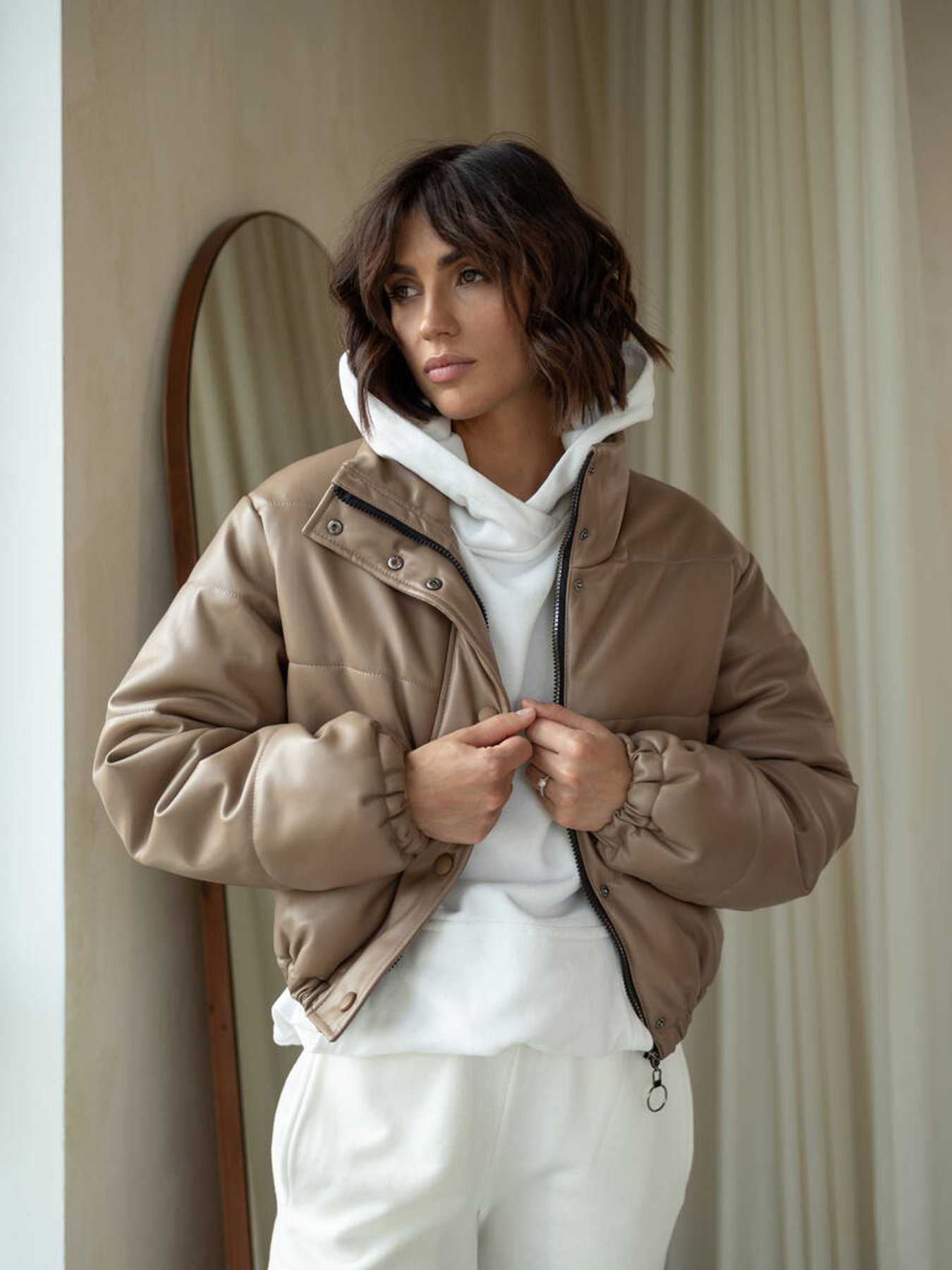 Куртка кожаная Milirud модель mil353-kapuchino Фото