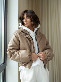 Куртка кожаная Milirud модель mil353-kapuchino Фото