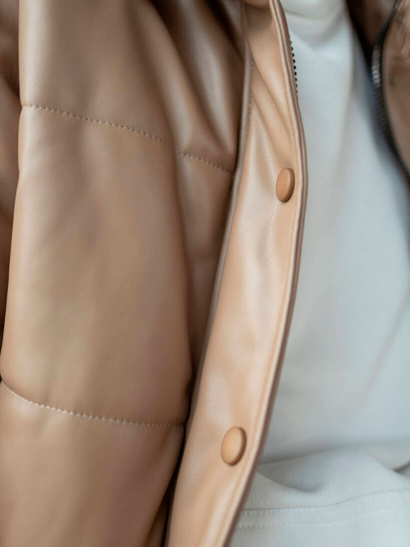 Шкіряна куртка Milirud модель mil353-kapuchino Шкіряна куртка Milirud модель mil353-kapuchino Фото