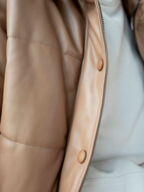 Шкіряна куртка Milirud модель mil353-kapuchino Шкіряна куртка Milirud модель mil353-kapuchino Фото