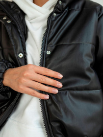 Шкіряна куртка Milirud модель mil353-chornij Фото