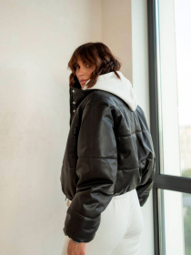 Шкіряна куртка Milirud модель mil353-chornij Фото