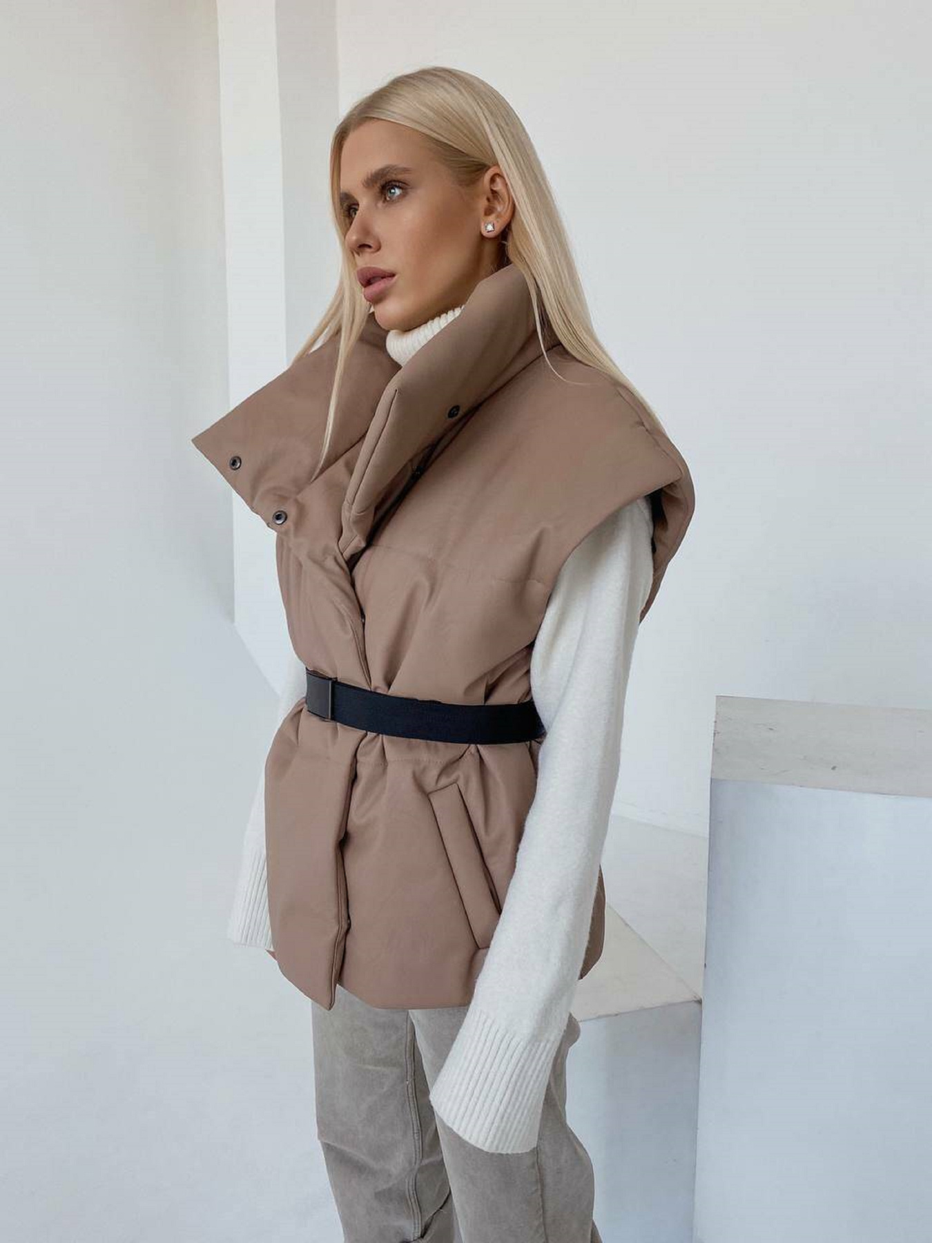 Утепленный жилет Milirud модель mil367-bezhevij Фото