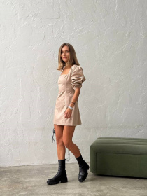 Платье мини Milirud модель mil468-bezhevij Платье мини Milirud модель mil468-bezhevij Фото