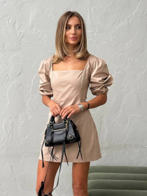 Платье мини Milirud модель mil468-bezhevij Платье мини Milirud модель mil468-bezhevij Фото