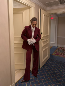 Деловой костюм Milirud модель mil583-burgund Фото