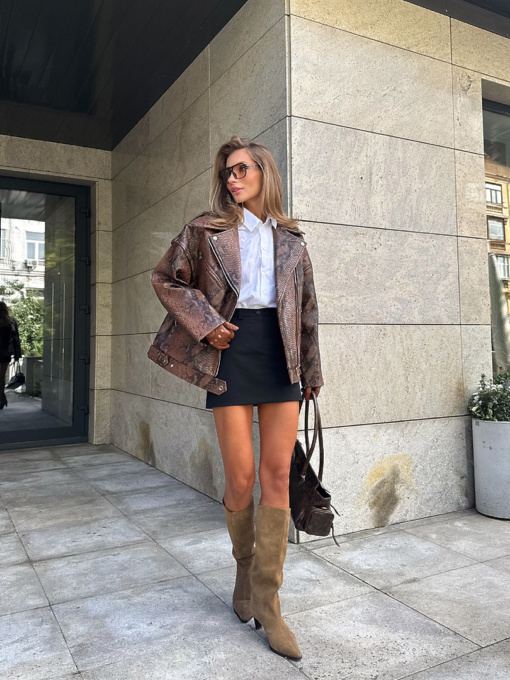 Куртка кожаная Milirud модель mil431-korichnevij Фото