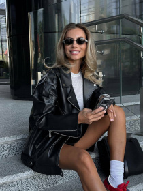 Куртка кожаная Milirud модель mil431-chornij Фото