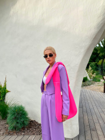 Костюм Milirud (кроп-жакет + брюки палаццо) модель mil458-lavanda Фото