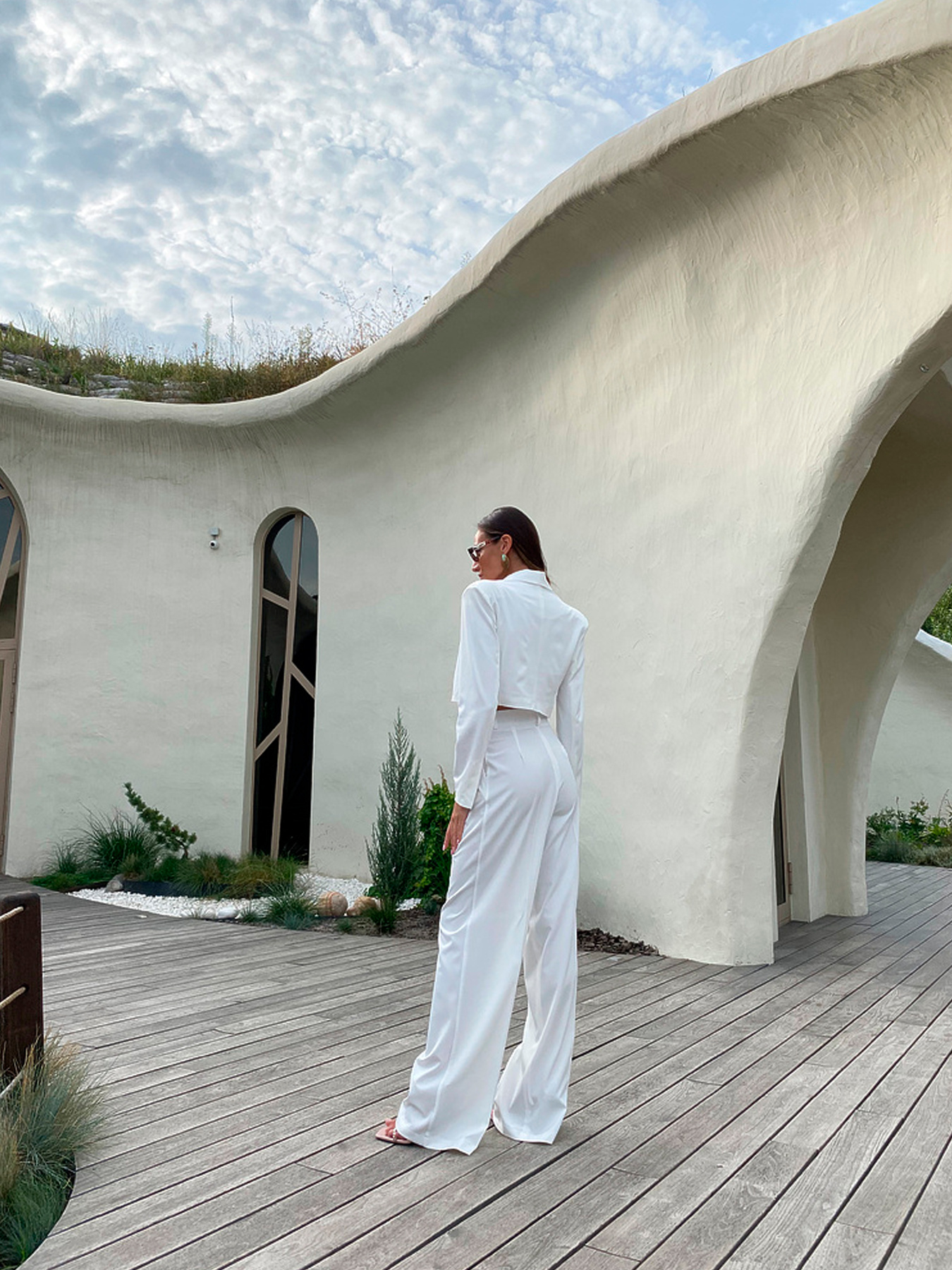 Костюм Milirud (кроп-жакет + брюки палаццо) модель mil458-blij Фото