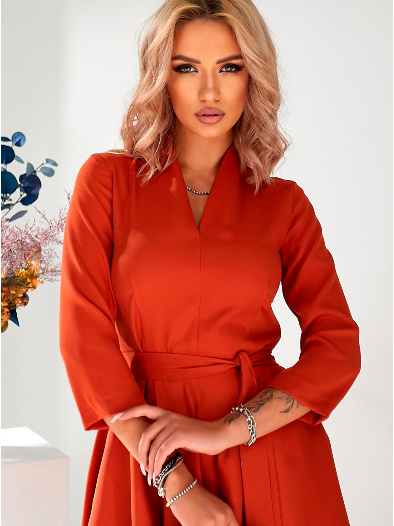 Платье миди LadyLike модель ll150630087-pomaranchevij Фото