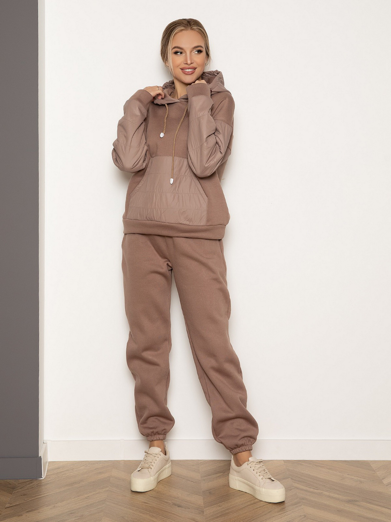 Повседневный костюм ISSA Plus модель 12994B_brown Фото