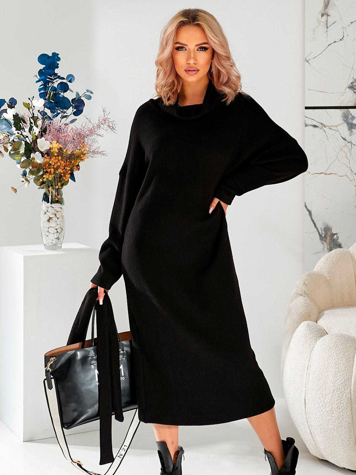 Платье миди LadyLike модель ll187070090-chornij Фото