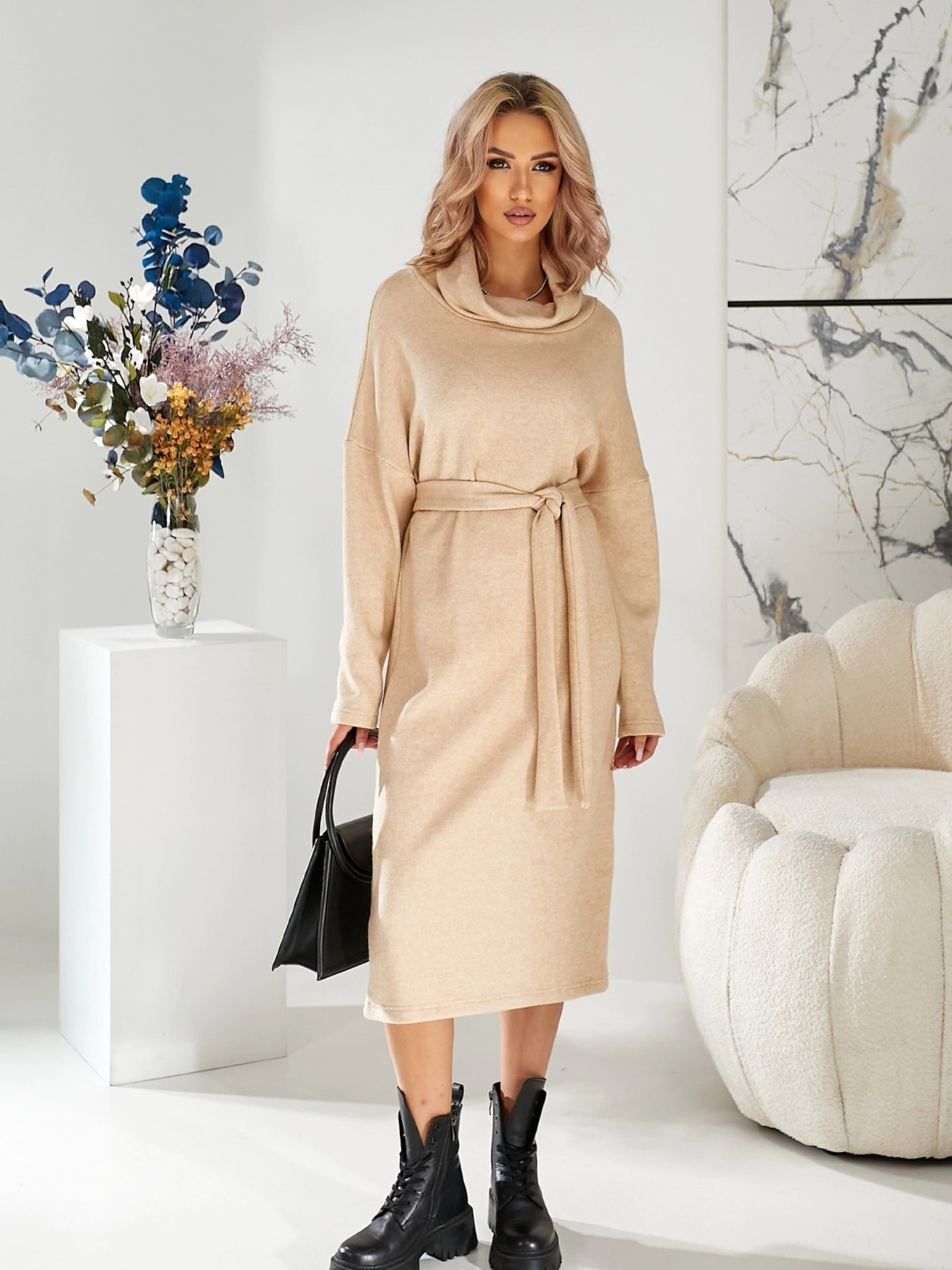 Платье миди LadyLike модель ll187070083-bezhevij Фото