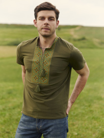 Вышитая рубашка Folk Moda модель fm3053-hak Фото