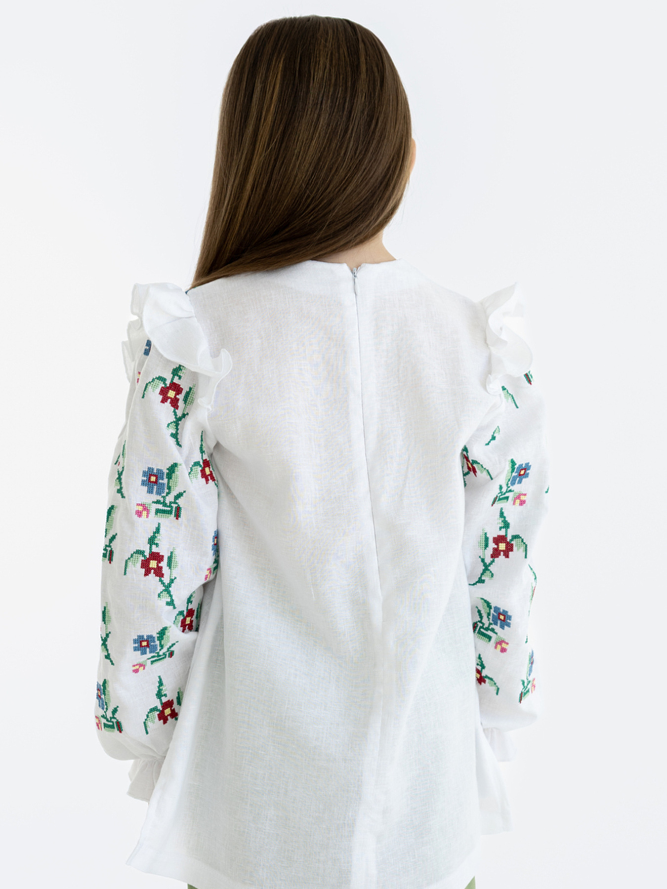 Вышитая рубашка Folk Moda модель fm3040-blij Фото