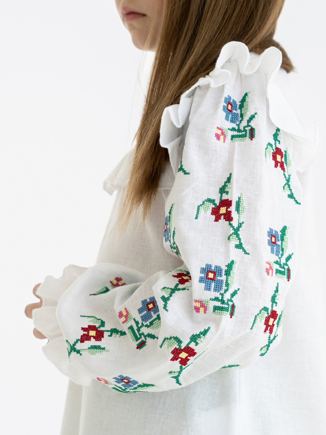 Вышитая рубашка Folk Moda модель fm3040-blij Фото