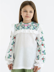 Вышитая рубашка Folk Moda модель fm3040-blij Фото